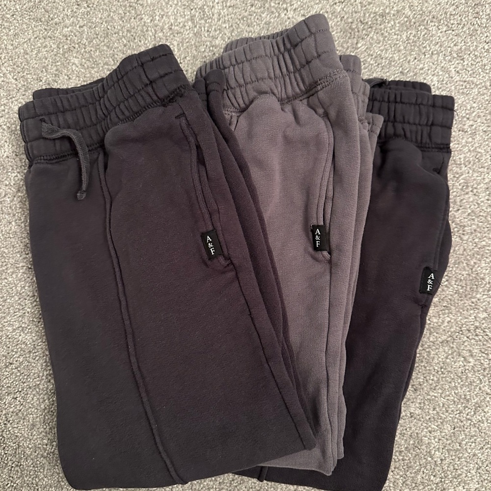 Abercrombie Kids Black and Gray Joggers